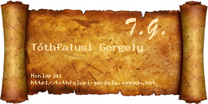 Tóthfalusi Gergely névjegykártya